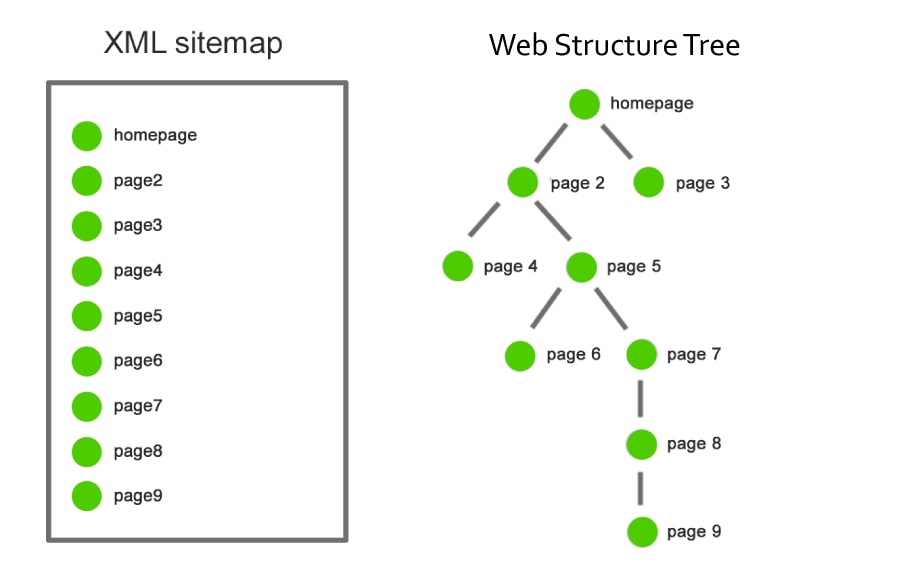 sitemap vs web structure tree