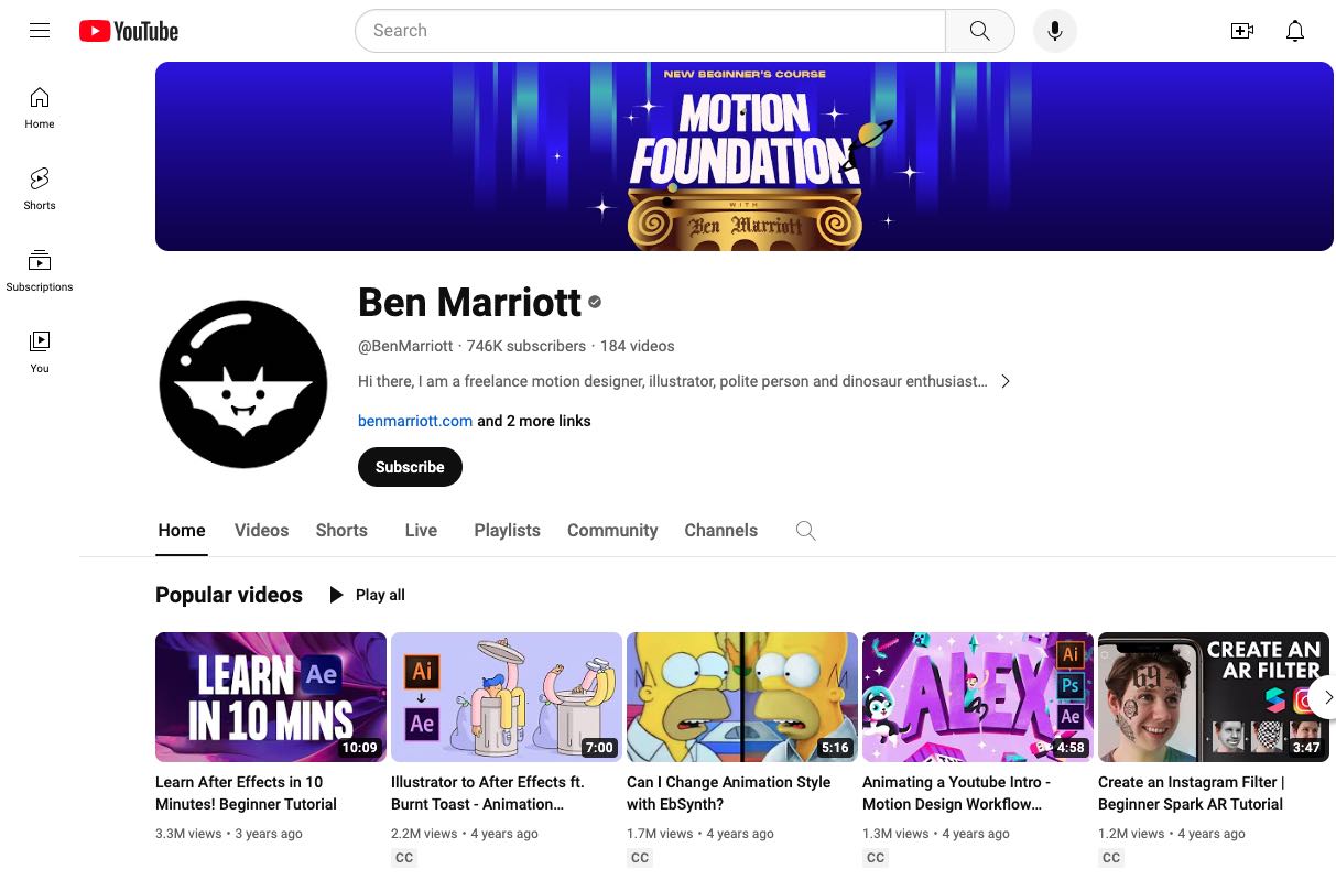 ben marriott youtube channel 