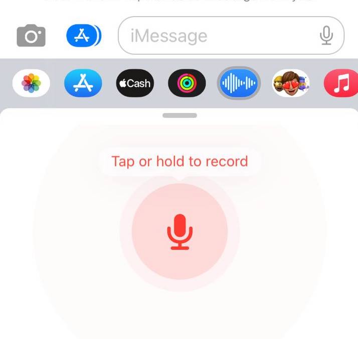 tap and hold effect imessage voice messages