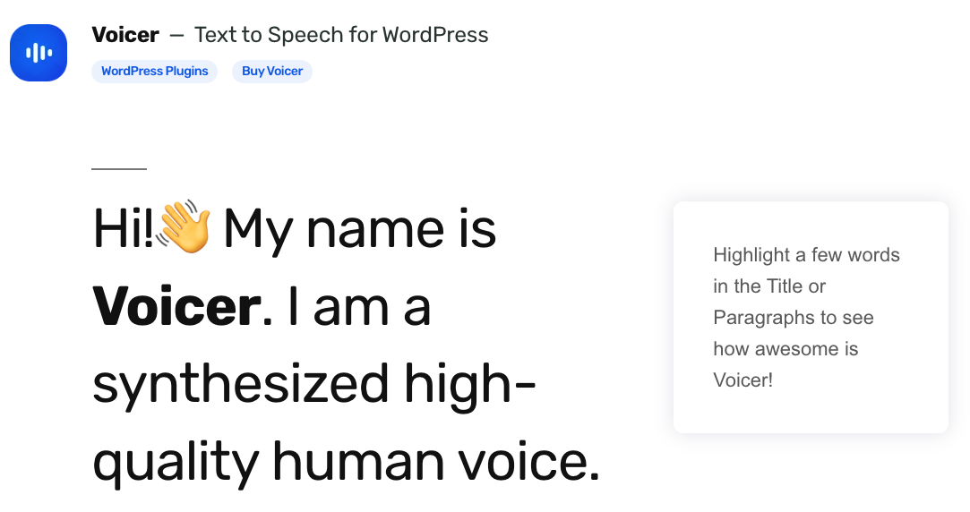 voicer ai plugin