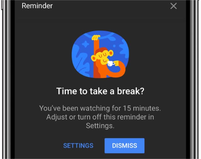 طراحی اخلاقی یوتیوب take a break reminder