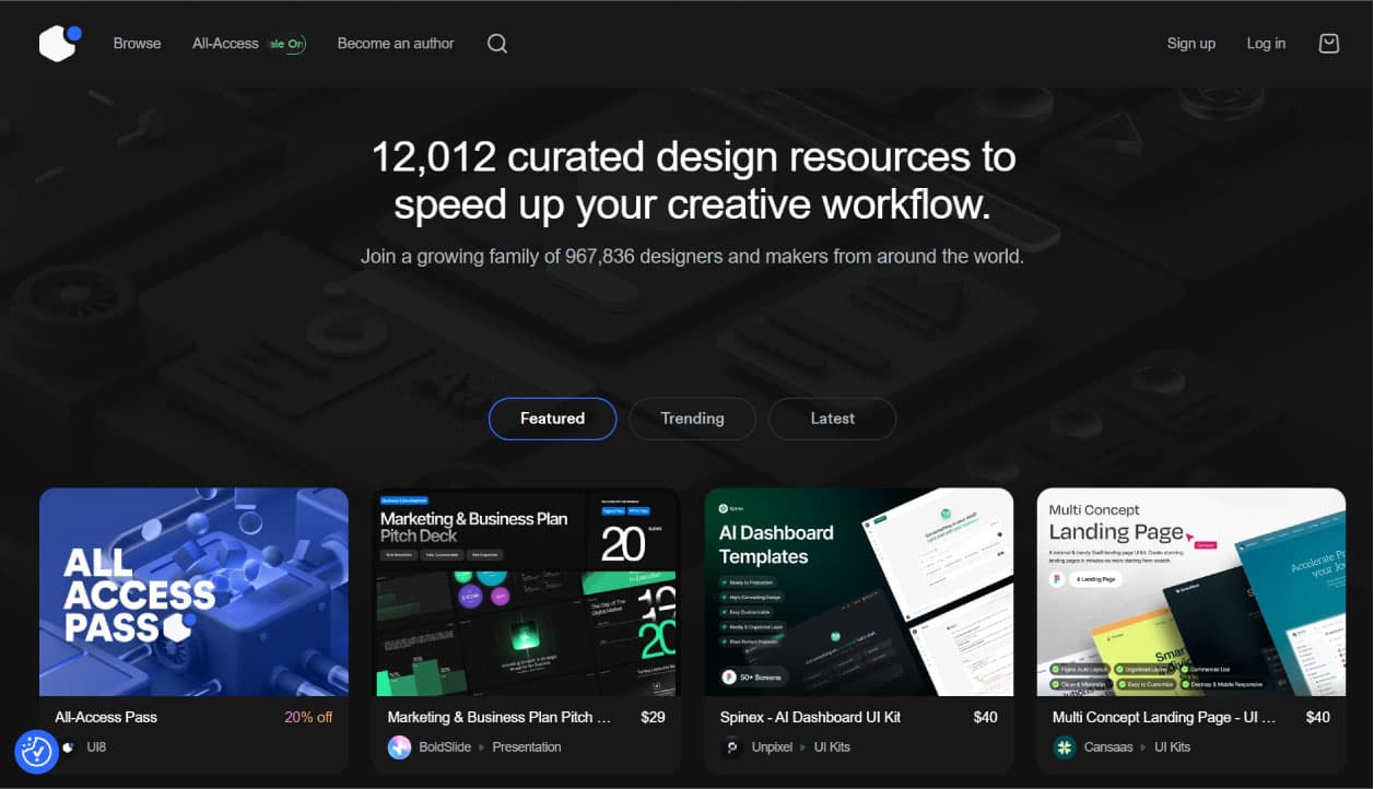 سایت UI8 برای کسب درامد دلاری طراحی محصول